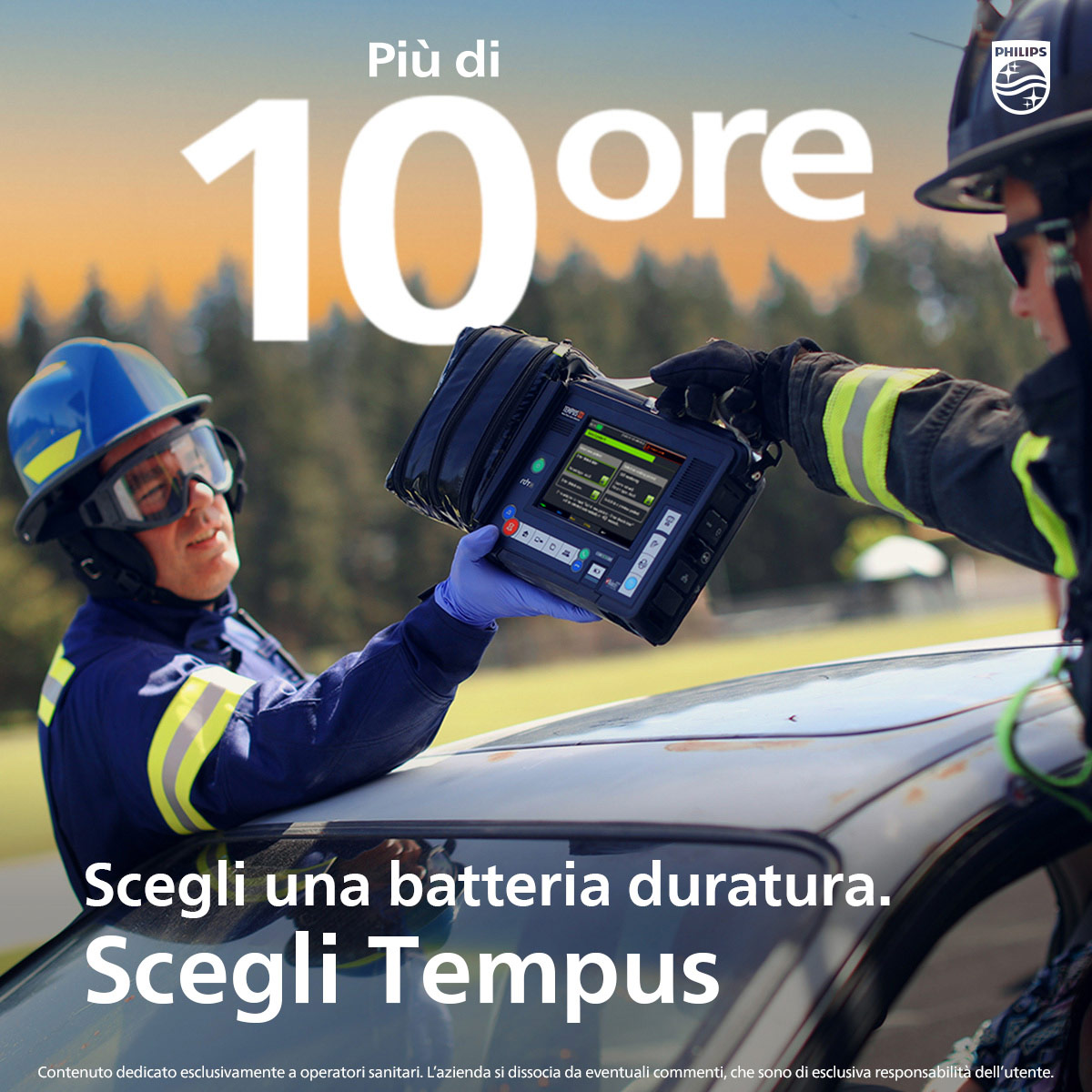 Pi&ugrave; di 10 ore di attivit&agrave;. Scegli una batteria duratura. Scegli Tempus.