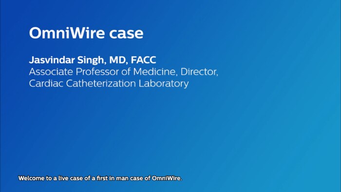 Primo caso di utilizzo sull'uomo di OmniWire con il dott. J Singh
