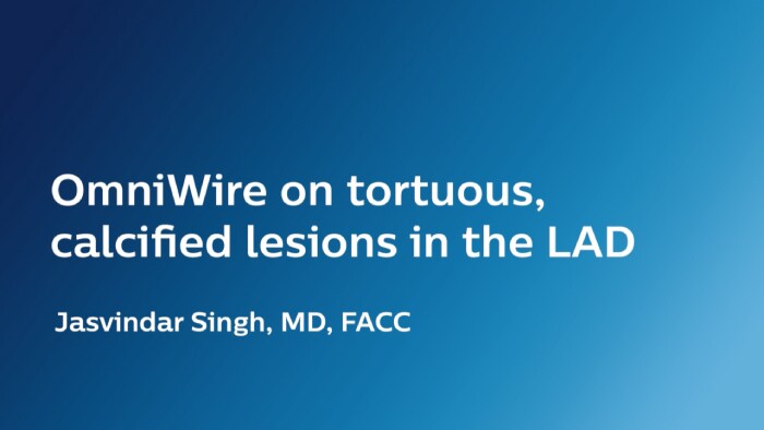 OmniWire su lesioni tortuose e calcificate con il dott. Singh