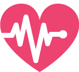 un cuore rosa con una linea bianca