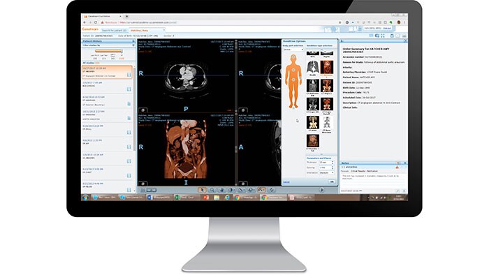 Schermata dell'interfaccia di Enterprise Viewer su un monitor