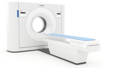 un primo piano di uno scanner TC