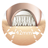 La più ampia testina dell'epilatore