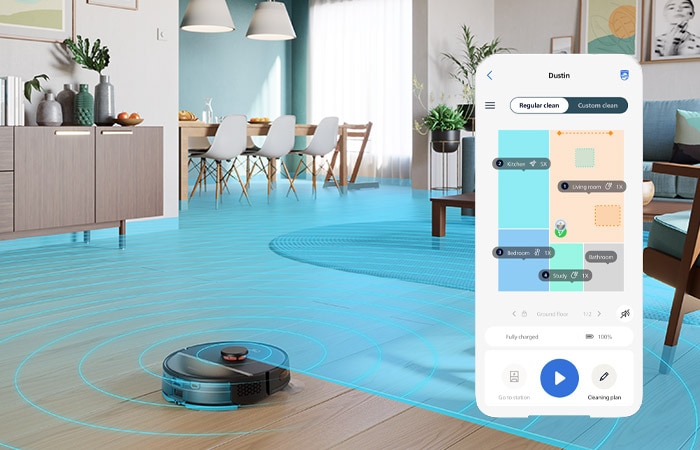Programmazione di pulizia per il robot aspirapolvere e lavapavimenti