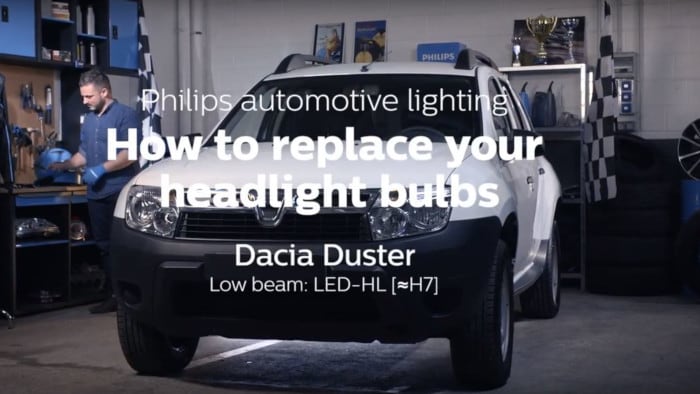 Istruzioni di sostituzione delle lampadine per fari anteriori per Dacia Duster