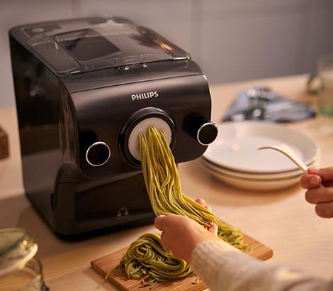 Pasta maker in use