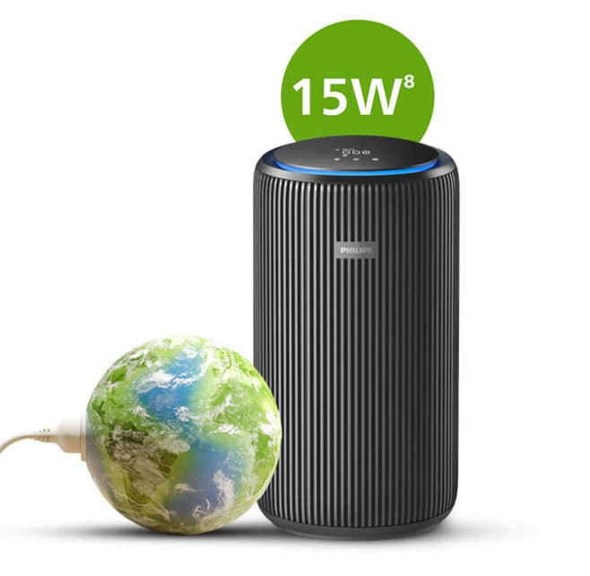 Purificatore d'aria Philips con mappamondo dotato di cavo di alimentazione