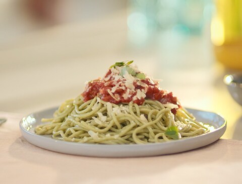 Spaghetti agli spinaci